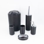 Set de baño Diseño Acanalado Negro x 6 piezas