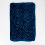Alfombra Azul con Relieve de Espirales – Ultra Suave