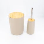 Set de baño Diseño Madera Beige x 6 piezas