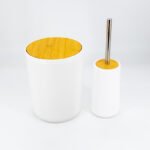 Set de baño Diseño Madera Blanco  x 6 piezas