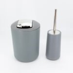Set de baño Diseño  Metal Gris x 6 piezas