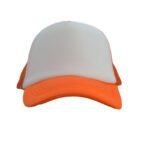 Gorra Trucker Frente Blanco Naranja