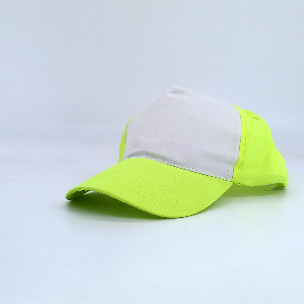 Gorro Gabardina Frente Blanco Amarillo Fluo