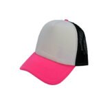 Gorro Trucker tricolor frente Blanco Fucsia-Negro