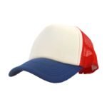 Gorro Trucker tricolor frente Blanco Marino-Rojo