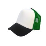 Gorro Trucker tricolor frente Blanco Negro-Verde