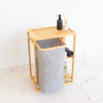 Mueble Organizador Bambú Cesto Ropa Baño repisa Estantería