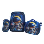 Set de Mochila Cartuchera y Lunchera Astronauta Azul