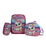 Set de Mochila Cartuchera y Lunchera Gatita Rosa