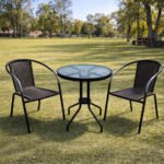 Juego De Jardín Mesa Vidrio + 2 Sillas