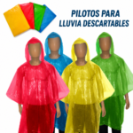 Poncho Para Lluvia Descartable Con Capucha  Adulto Pack x 50 Colores Surtidos