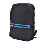 Mochila Urbana Porta Notebook de Poliéster Negro/ Cierre Azul
