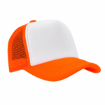 Gorra Trucker Frente Blanco Naranja Fluo